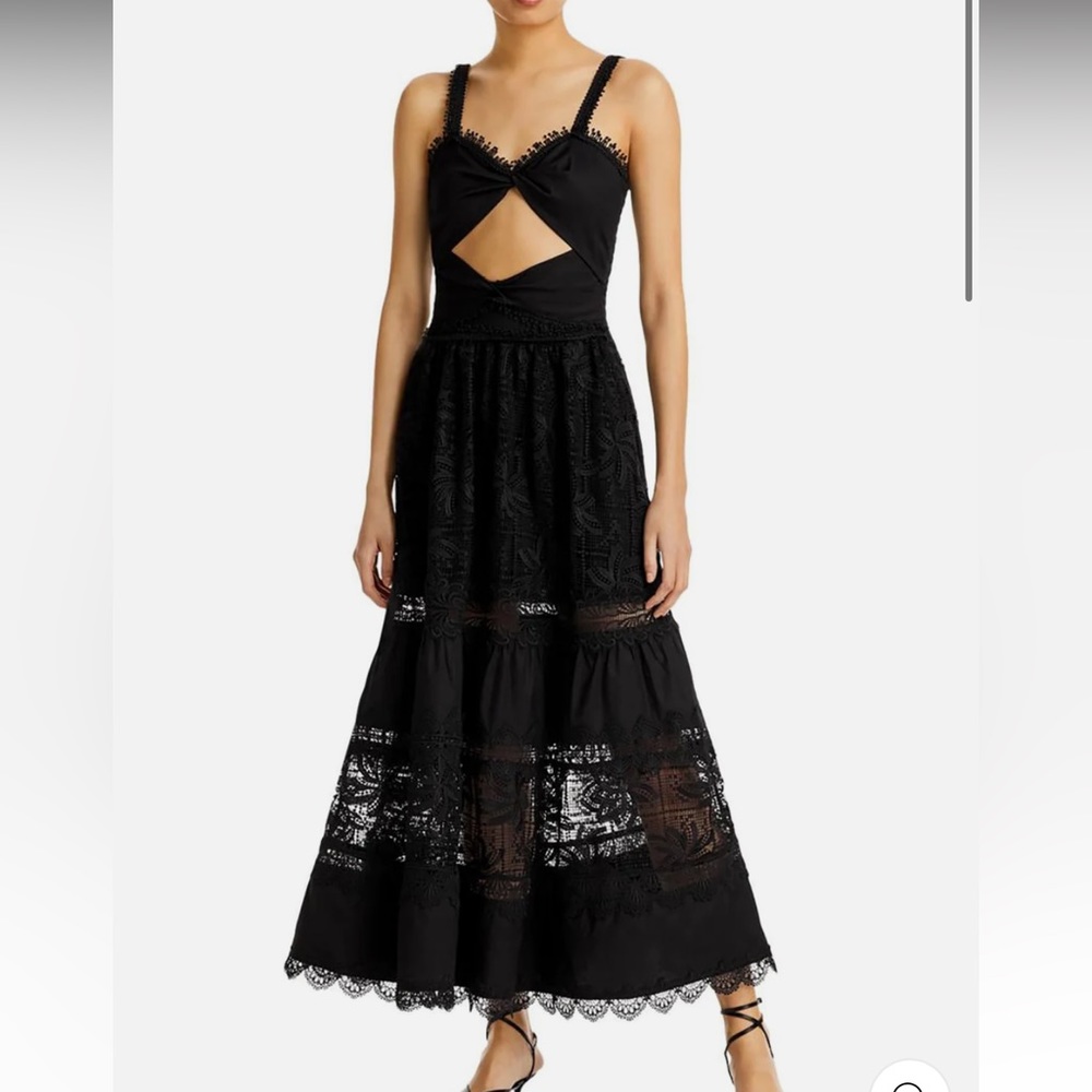 BRAND NEW NEVER WORN WAIMARI Womens Cut Out Smocked Maxi Dress black size small